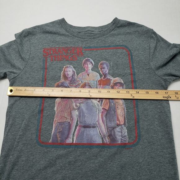 Old Navy Stranger Things T Shirt Kids XL Gray Graphic Tee Short Sleeve Crew Neck - Picture 5 of 16